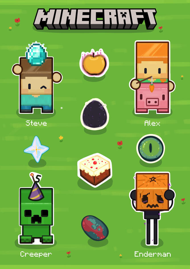 Minecraft Sticker Sheet